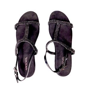 Aerosoles Black Embellished Comfort Sandals Size 11